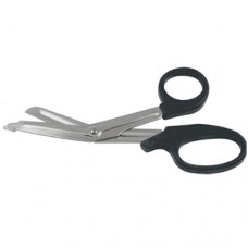 Universal Bandage Scissor Plastic Handle - Black Stainless Steel, 18 cm - 7 1/2"